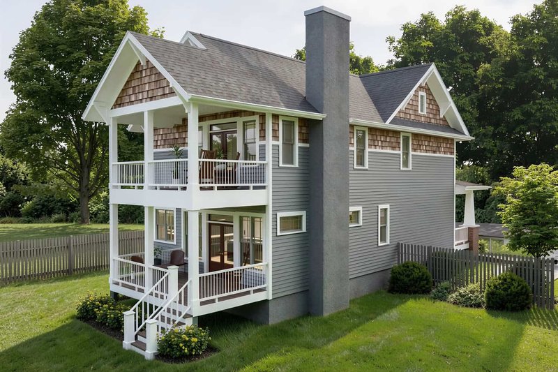 Home Plan - Exterior - Rear Elevation for Craftsman House Plan #79-317 - 2 bed, 2.5 bath