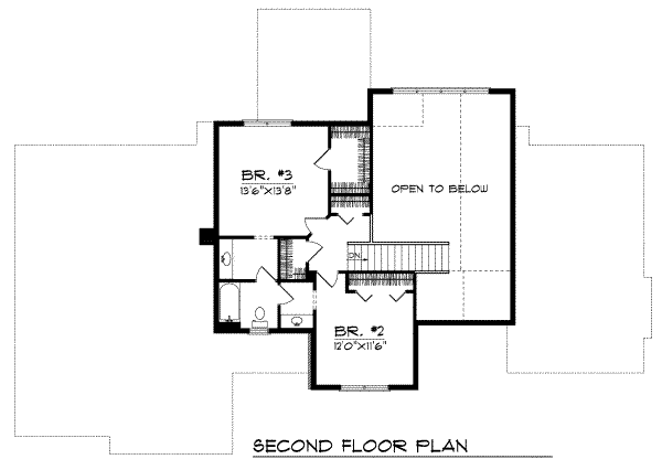 Mediterranean Floor Plan - Upper Floor Plan #70-513