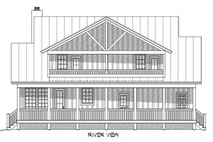 Exterior - Rear Elevation for Country House Plan #932-13 - 3 bed, 3.5 bath