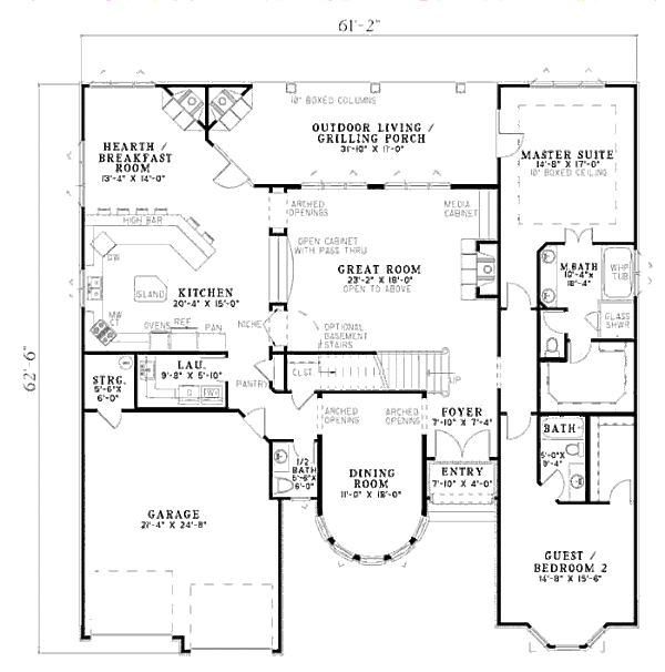 European Floor Plan - Main Floor Plan #17-2347