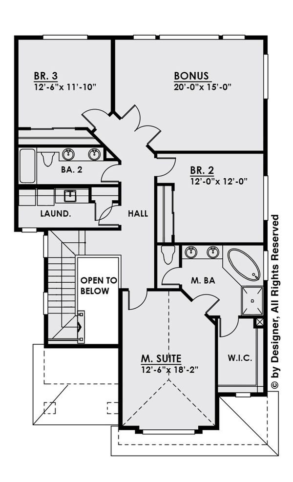Architectural House Design - Contemporary Floor Plan - Upper Floor Plan #1066-5