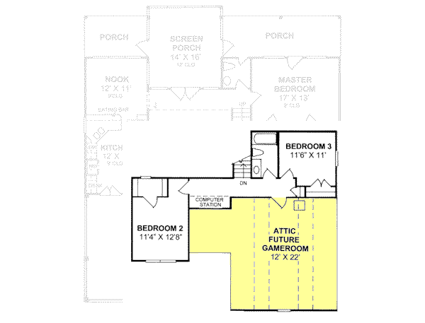 Farmhouse Floor Plan - Upper Floor Plan #20-181