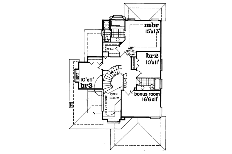 Home Plan - Floor Plan - Upper Floor for Traditional House Plan #47-830 - 3 bed, 3 bath