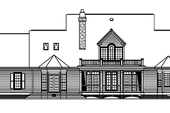 Exterior - Rear Elevation for Country House Plan #929-287 - 4 bed, 3.5 bath