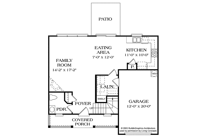 Architectural House Design - Floor Plan - Main Floor for Country House Plan #453-385 - 3 bed, 2.5 bath