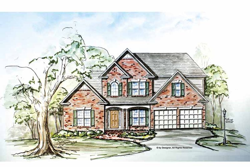 Dream House Plan - Exterior - Front Elevation 3 for Traditional House Plan #54-299 - 4 bed, 2.5 bath