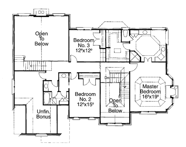 House Design - Classical Floor Plan - Upper Floor Plan #429-206