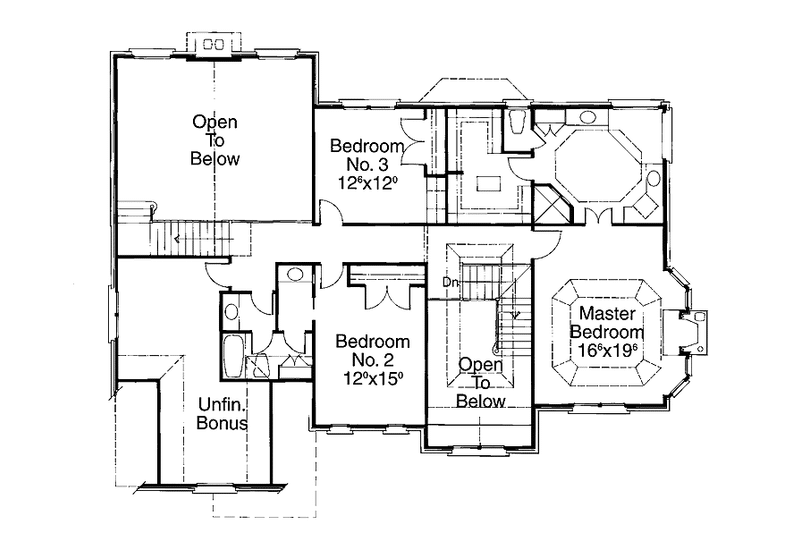Architectural House Design - Floor Plan - Upper Floor for Classical House Plan #429-206 - 3 bed, 3 bath