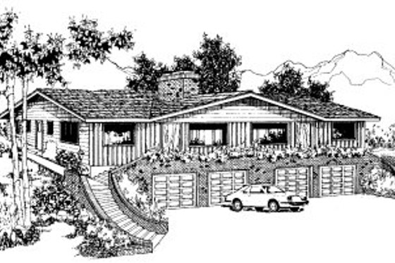 Exterior - Front Elevation for Traditional House Plan #303-240 - 2 bed, 1 bath