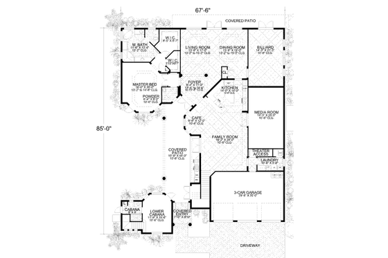 Floor Plan - Main Floor for Mediterranean House Plan #420-177 - 5 bed, 5 bath