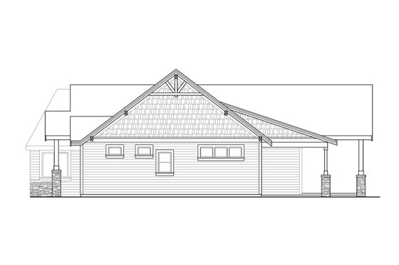 Exterior - Other Elevation 2 for Craftsman House Plan #124-1237 - 4 bed, 3.5 bath