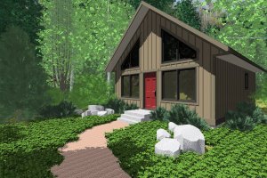 Cottage Exterior - Front Elevation Plan #126-140