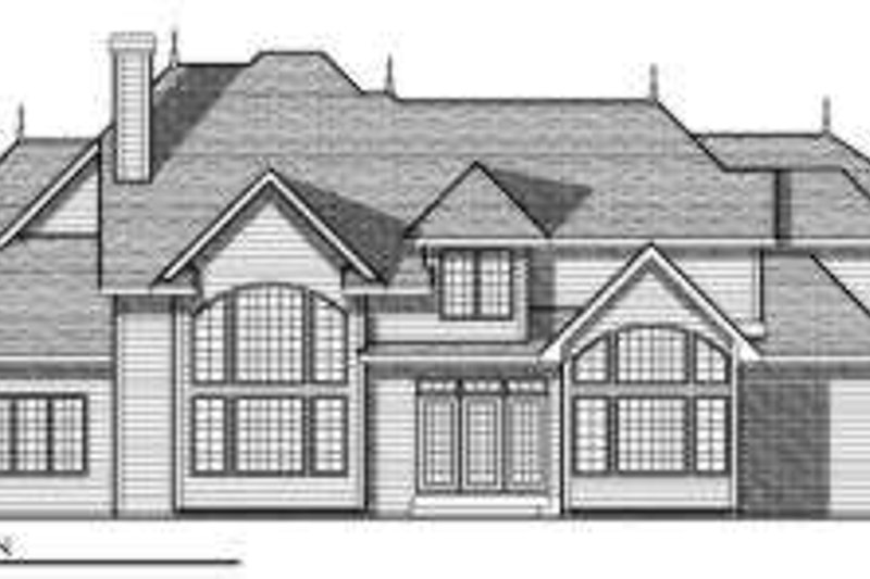 Home Plan - Exterior - Rear Elevation for European House Plan #70-730 - 3 bed, 2.5 bath
