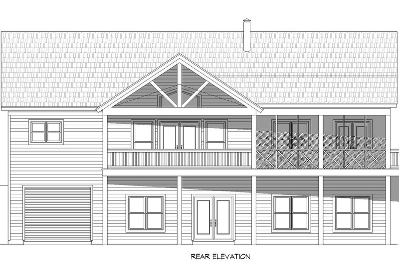 Architectural House Design - Exterior - Rear Elevation 1 for Country House Plan #932-576 - 2 bed, 2 bath