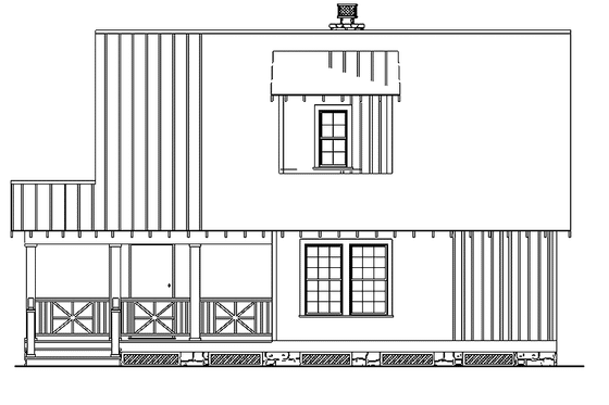 Exterior - Rear Elevation for Colonial House Plan #17-2761 - 3 bed, 2 bath