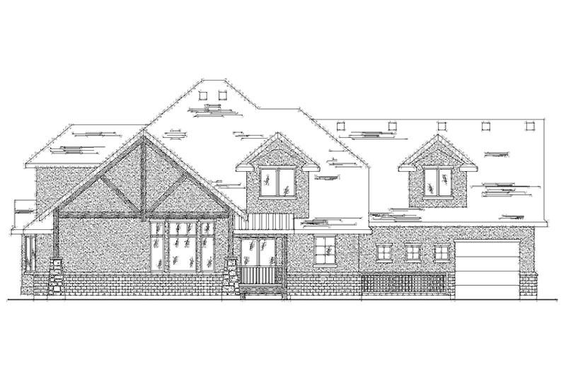 Home Plan - Exterior - Rear Elevation for Tudor House Plan #945-77 - 4 bed, 3.5 bath