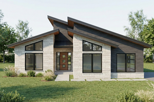 House Blueprint - Modern Exterior - Front Elevation Plan #923-455