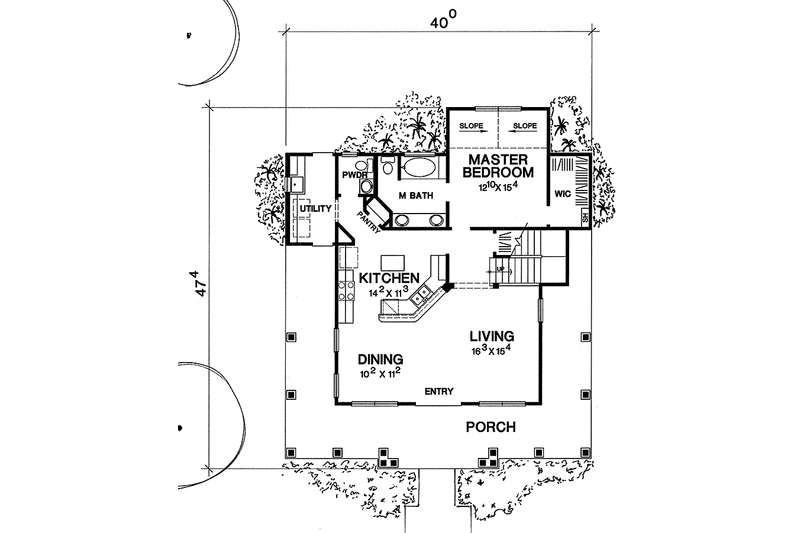 Dream House Plan - Floor Plan - Main Floor for Country House Plan #472-396 - 3 bed, 2.5 bath