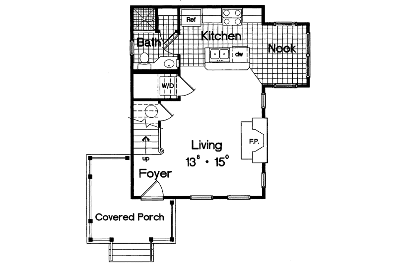 House Plan Design - Floor Plan - Main Floor for Victorian House Plan #417-578 - 1 bed, 2 bath