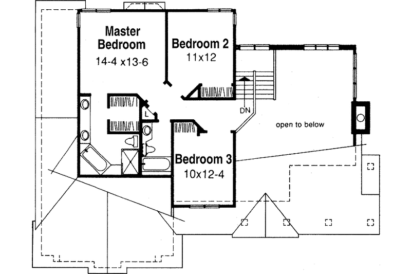 Home Plan - Floor Plan - Upper Floor for Country House Plan #320-573 - 3 bed, 2.5 bath