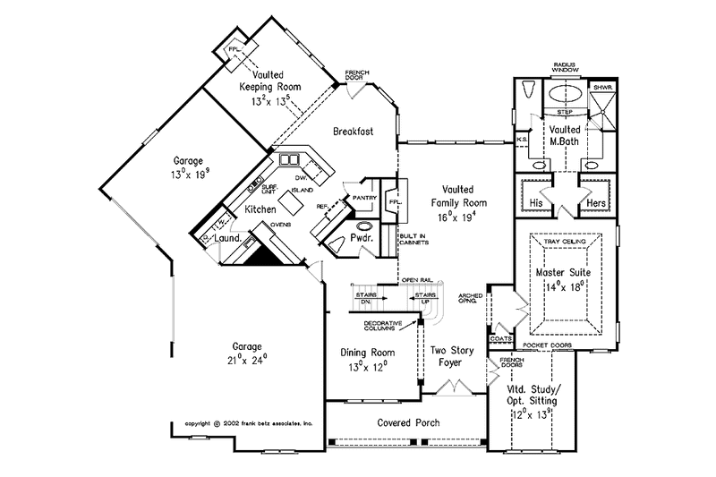 House Blueprint - Floor Plan - Main Floor for European House Plan #927-884 - 4 bed, 3.5 bath