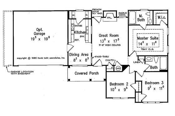 Floor Plan - Main Floor for Traditional House Plan #927-309 - 3 bed, 2 bath