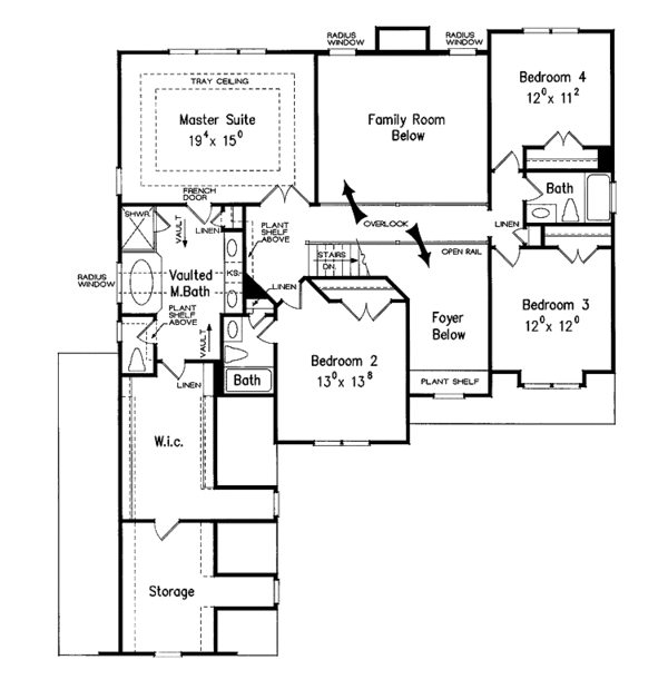 Home Plan - Colonial Floor Plan - Upper Floor Plan #927-776
