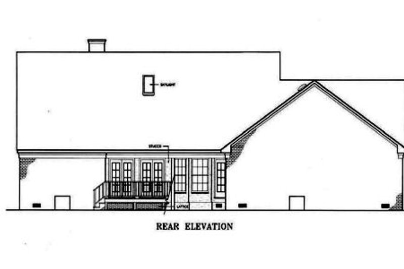 Home Plan - Exterior - Rear Elevation for Southern House Plan #45-134 - 3 bed, 2 bath