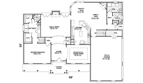 Southern Floor Plan - Main Floor Plan #81-326
