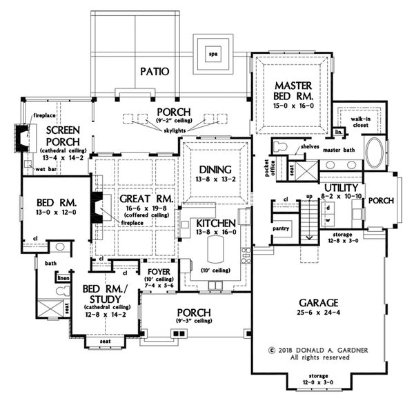 Architectural House Design - Farmhouse Floor Plan - Main Floor Plan #929-1077
