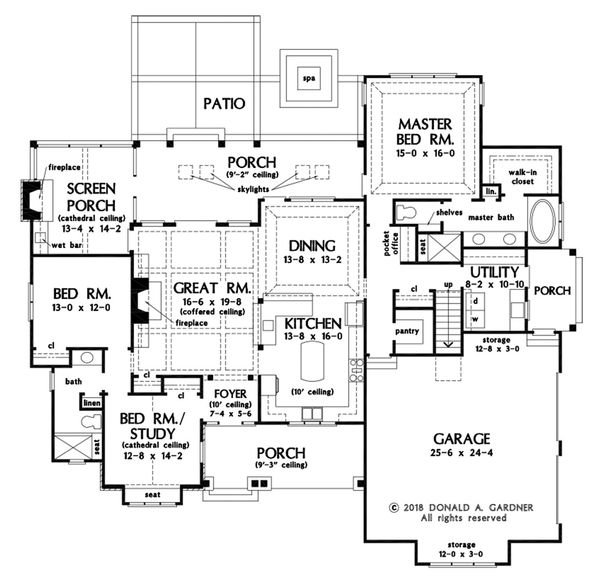 Farmhouse Floor Plan - Main Floor Plan #929-1077