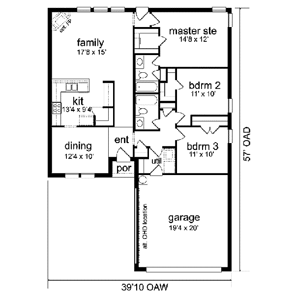 Traditional Floor Plan - Main Floor Plan #84-107