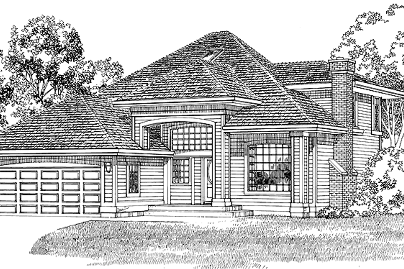 House Blueprint - Contemporary Exterior - Front Elevation Plan #47-819