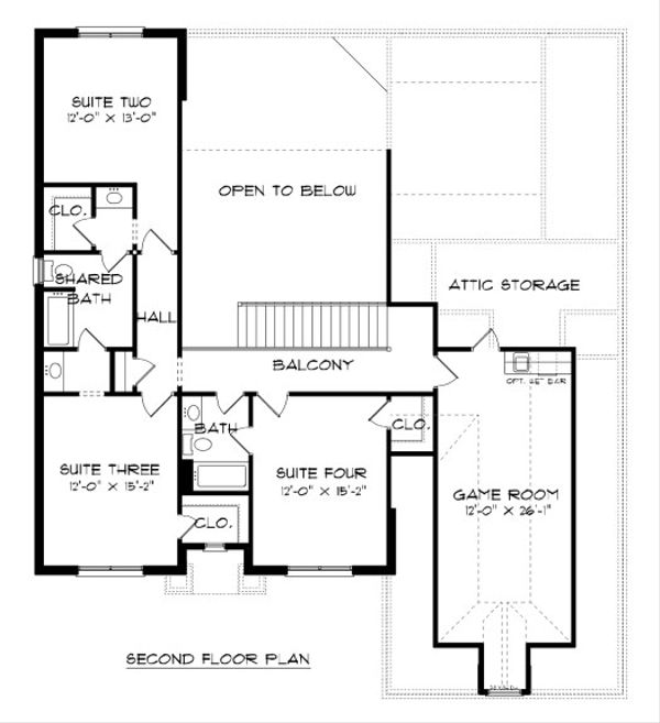 House Design - European Floor Plan - Upper Floor Plan #413-885