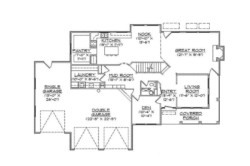 House Plan Design - Floor Plan - Main Floor for Country House Plan #945-97 - 3 bed, 2.5 bath