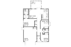 Floor Plan - Main Floor for Mediterranean House Plan #72-1042 - 3 bed, 2 bath