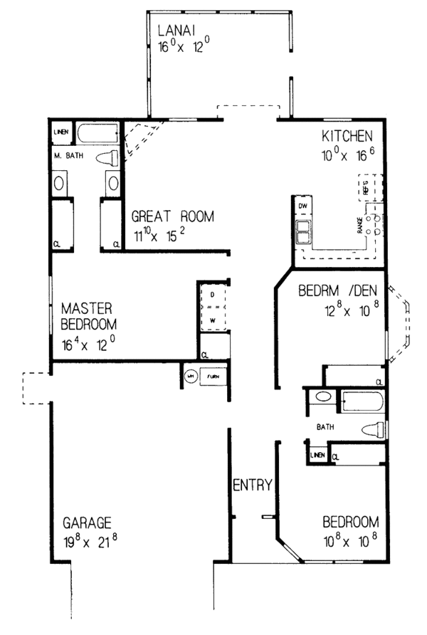 Architectural House Design - Mediterranean Floor Plan - Main Floor Plan #72-1042
