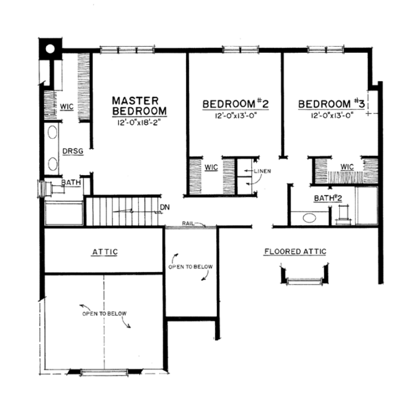 House Blueprint - Craftsman Floor Plan - Upper Floor Plan #1016-107