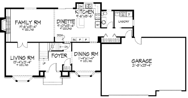 Home Plan - Tudor Floor Plan - Main Floor Plan #51-821