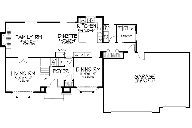 Home Plan - Floor Plan - Main Floor for Tudor House Plan #51-821 - 3 bed, 2.5 bath