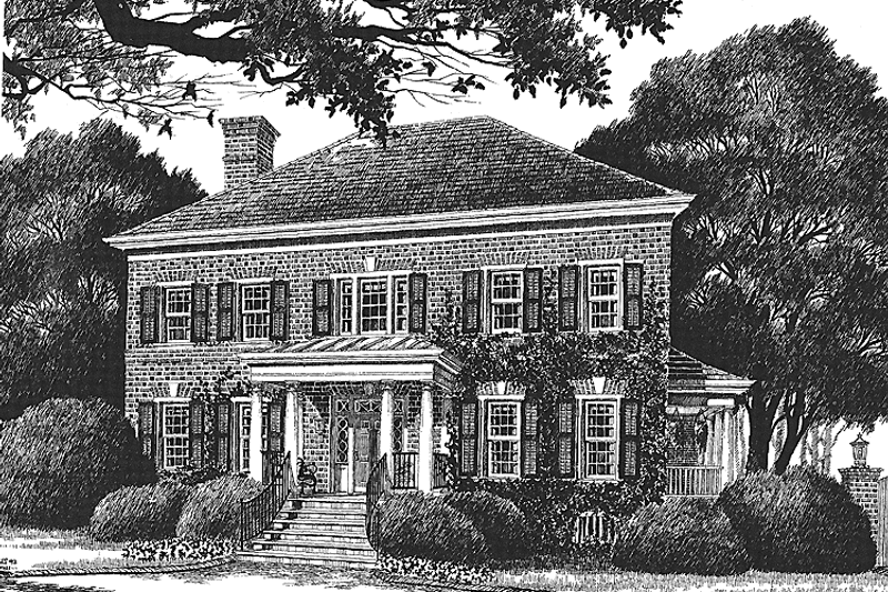 House Plan Design - Exterior - Front Elevation 4 for Classical House Plan #429-185 - 4 bed, 3.5 bath