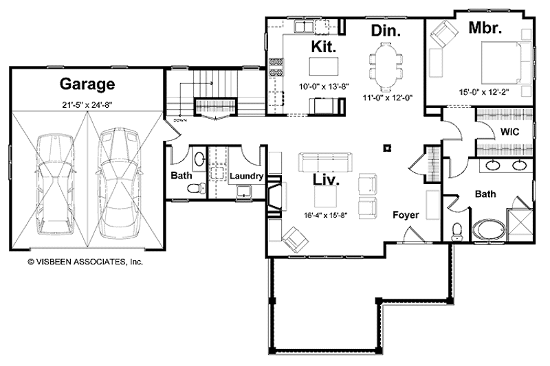 Home Plan - Floor Plan - Main Floor for Craftsman House Plan #928-79 - 3 bed, 2.5 bath