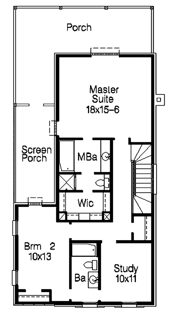 House Design - Traditional Floor Plan - Upper Floor Plan #15-384