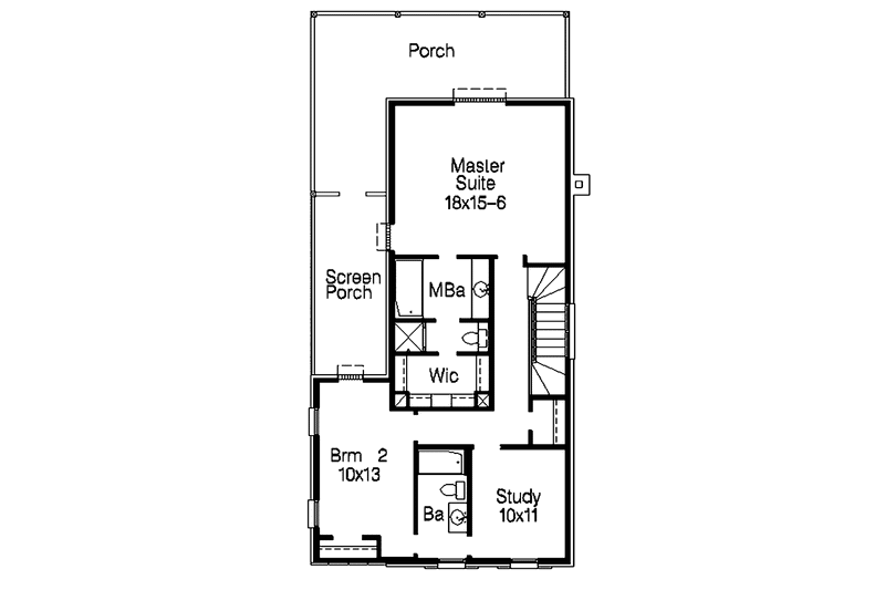 Home Plan - Floor Plan - Upper Floor for Traditional House Plan #15-384 - 2 bed, 2.5 bath