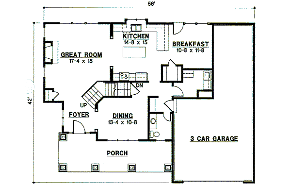 Traditional Floor Plan - Main Floor Plan #67-844