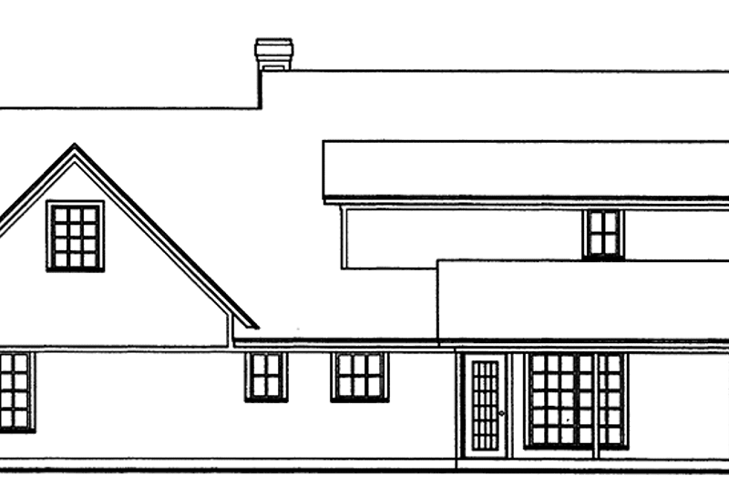 House Blueprint - Exterior - Rear Elevation for Country House Plan #42-690 - 3 bed, 2.5 bath