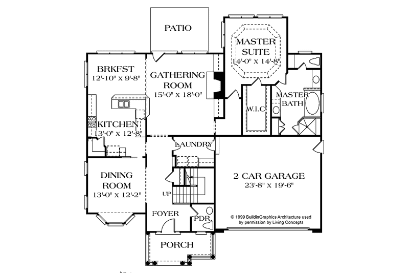 Home Plan - Floor Plan - Main Floor for Colonial House Plan #453-289 - 3 bed, 2.5 bath