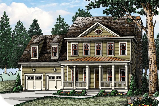 Exterior - Front Elevation 3 for Traditional House Plan #927-955 - 4 bed, 2.5 bath