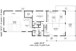 Floor Plan - Main Floor for Country House Plan #932-1096 - 3 bed, 2.5 bath