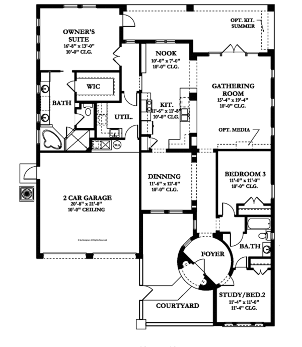 Mediterranean Floor Plan - Main Floor Plan #1058-8